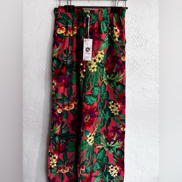 Panama Jack Tropical Floral Pants NWT Size L Wide Leg Beach Resort - Picture 9 of 9